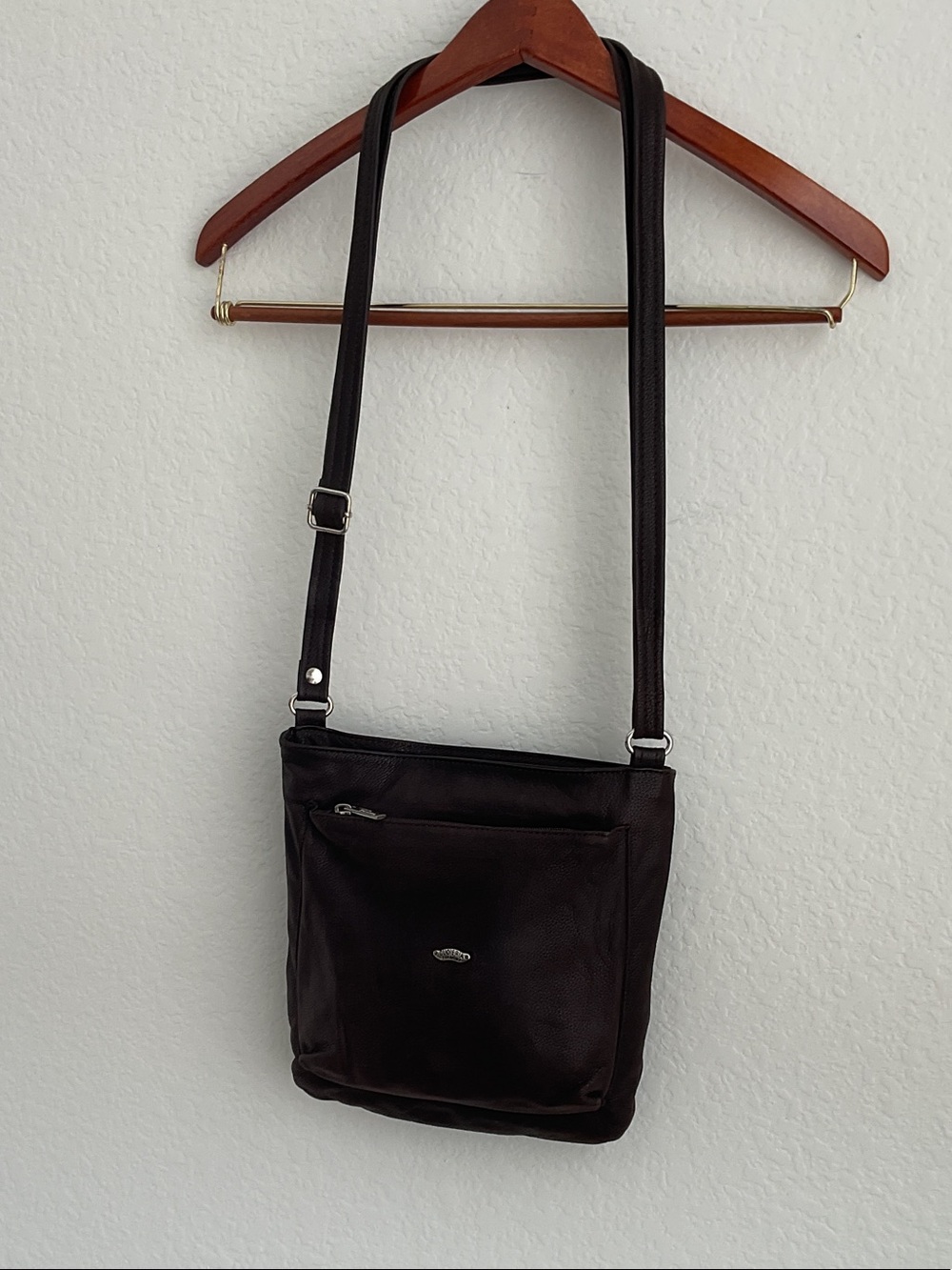 CUOIERIA FIORENTINA Dark Brown Leather Crossbody Bag - Classic Everyday Carry - Picture 6 of 16